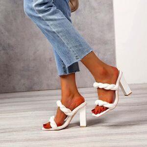 (84-2492) 🔥3/$20🔥   risdoada Women's Block Chunky Heels Sandals Sz 41 (10.5)